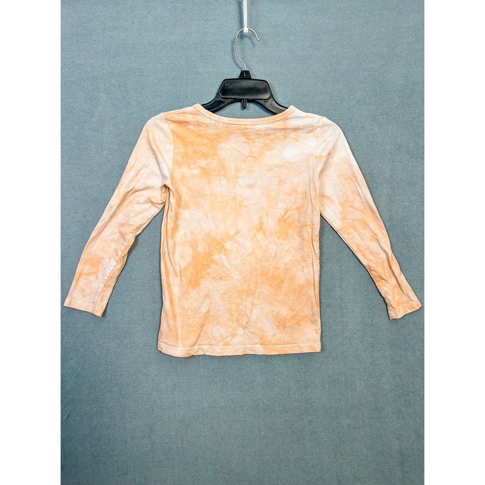 Kids Let's Avocuddle Tie Dye Long Sleeve Cotton T-Shirt Orange White Size 10 - Picture 6 of 7